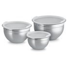 Set of 3 Stainless Steel Mixing Bowls with Lids